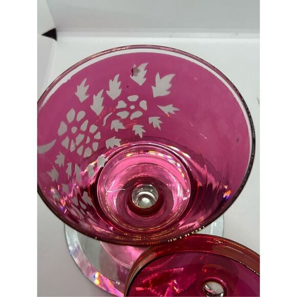 VTG Paden City Glass 10” Ruby Red Flash Glass Compote Apothecary Jar Candy Dish - Picture 7 of 9